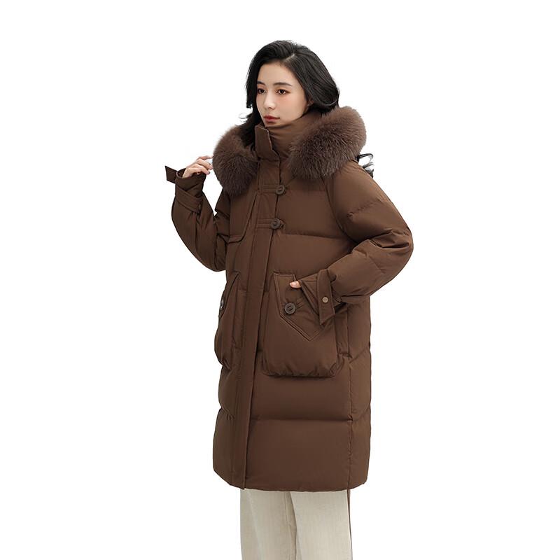 YAYA Women's Long Hooded Down Jacket YE3B630965L