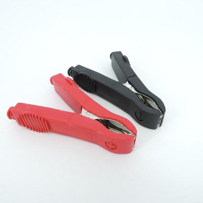 Pinzas de cocodrilo aisladas de 76 mm y 35 A, color rojo y negro, para conexión eléctrica, terminal de batería de coche, sonda de prueba, conector