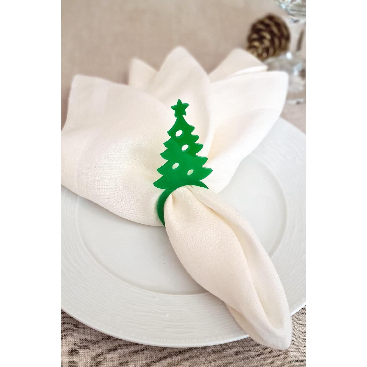

Christmas Pine Tree 6-piece Green Color Acrylic Napkin Ring Napkin Ring зелёный