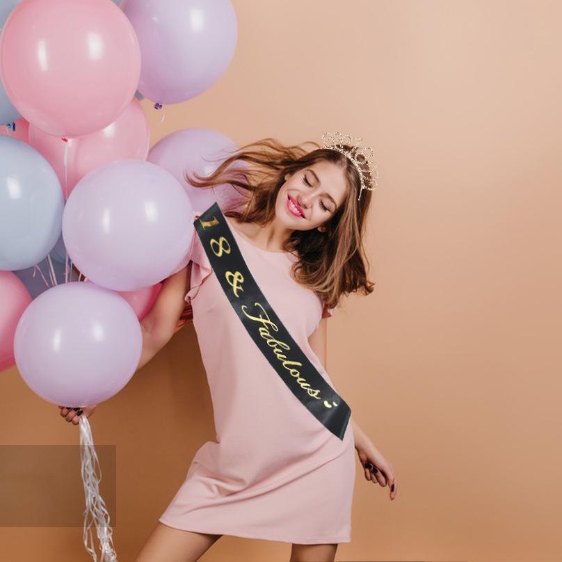 Birthday Number Crown, Headband, and Sash Set for Women: Ages 18, 21, 30, 40, 50, 60, 70