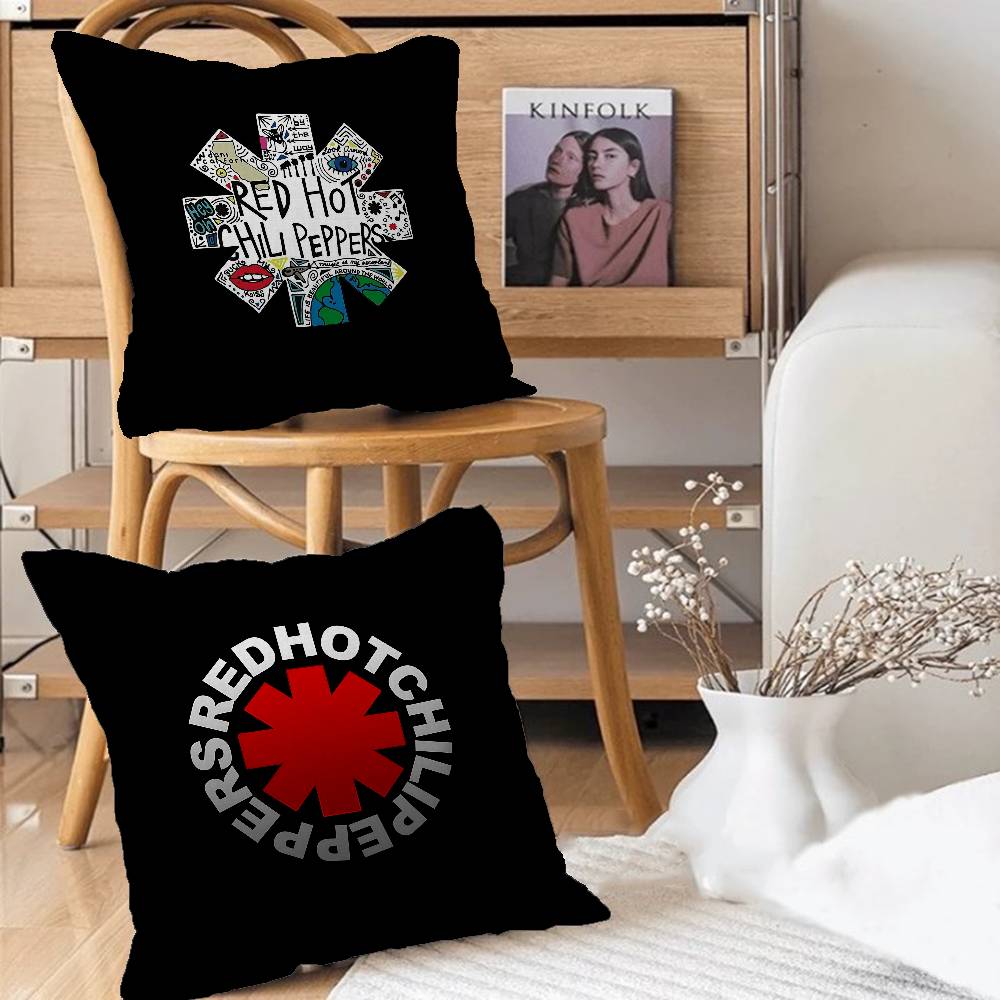 Band Red Hot Chili P-Peppers Pillow Covers Cartoon Sofa Decorative Home Double-sided Printing Short Plush Cute Cushion Cover