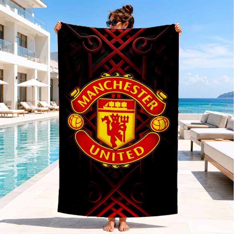 Manchester United Wappen Strandtuch, Schnelltrocknend, Pflegeleicht, Geeignet für Fitness und Strandurlaub, Sport-Essential