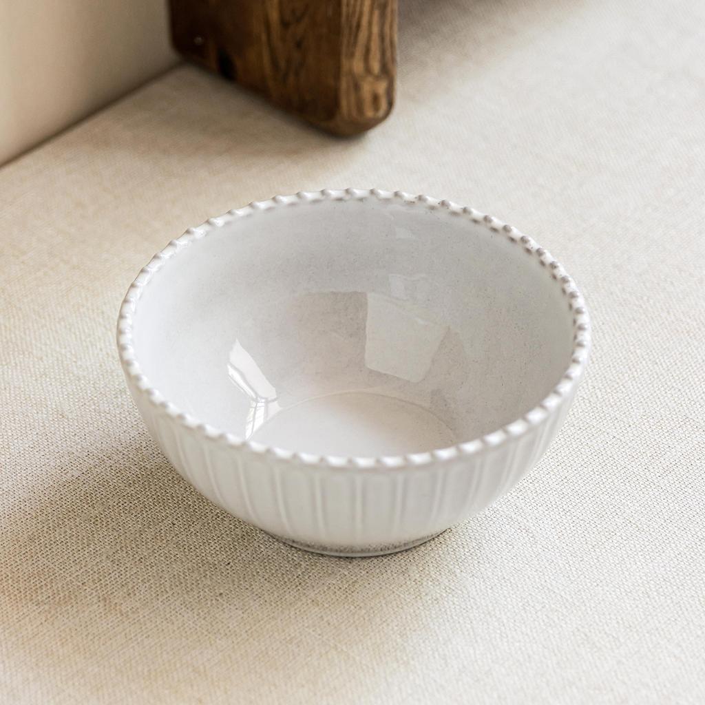 Delicate Lace Vertical Ceramic Bowl Household Noodle Bowl Salad Bowl Tableware Round Bowl Vegetable Bowl Restaurant Fruit Bowl