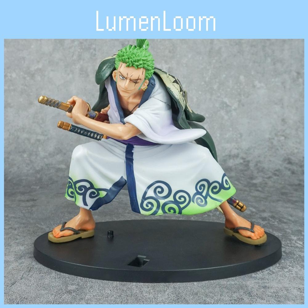 One Piece Kimono Zoro PVC Actionfigur mit japanischem Kampfstil für Sammler