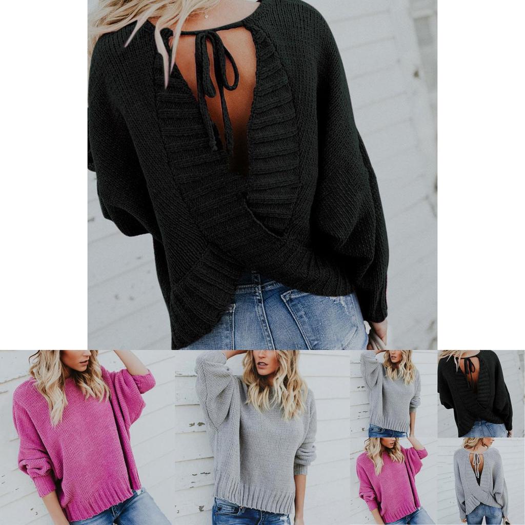 Premium Quality Fashion Back Cross Strap Sweater With Timeless Round Neck Design