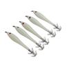 5PCS Hard Fishing Lure Simulation Squid False Bait Hooks Artificial Squid Double Hook JigLuminous White