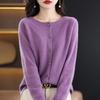 Cardigan Premium da Donna Lavorato a Maglia in 100% Lana - Vestibilità Slim, Scollo Rotondo, Design Senza Cuciture per Autunno & Inverno