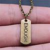 Strip Letter Initial Tags Pendant Antique Bronze Metal Men Collar Necklace New Arrival Gift