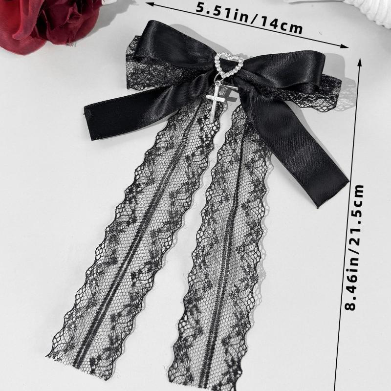 Gothic Girl Exquisite Hair Accessories Lolita Japanese Lace Ponytail Hair Clip Cute Bow Hairpins Bag Decoration