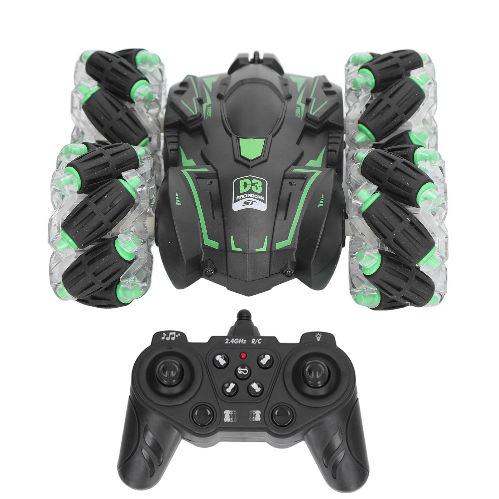 RC Stunt Car Double Sided 4 Wheel Drive 2.4GHz Remote Control Drift Car with Light Music for 6 Years Old Above