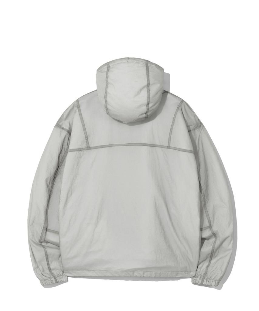 Cgp See-Through Nylon Two-Tone Windbreaker_Light Gray