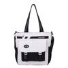 Large capacity trend contrasting color student leisure shoulder bag campus literary and simple handbag