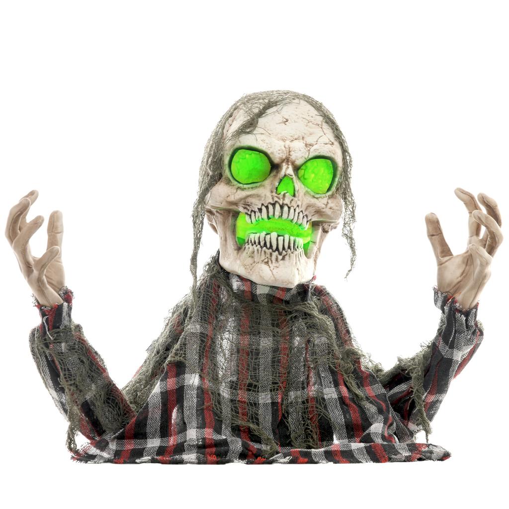Halloween decoration Groundbreaker skeleton, bendable arms, glowing eyes, eerie howl