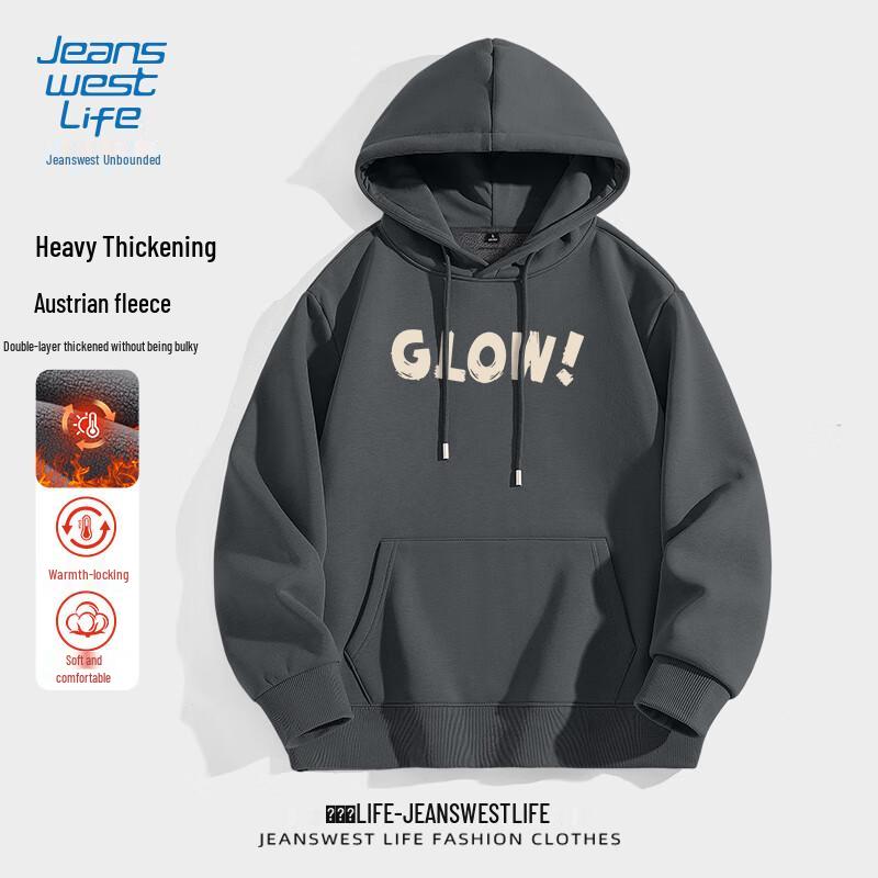 

JEANSWEST LIFE Men s Fleece Lined Hooded Sweatshirt 2XL