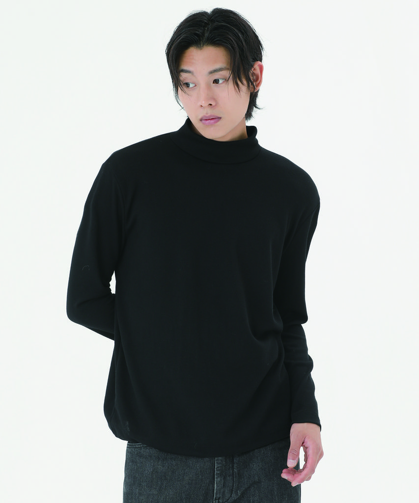 PEPPERSEASONING Minimal Half Turtleneck Knit Black