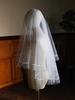 V853 European & American Satin Edge Double Layer Bridal Veil: Super Fairy White, Puffy Wedding, Travel Photoshoot Headwear