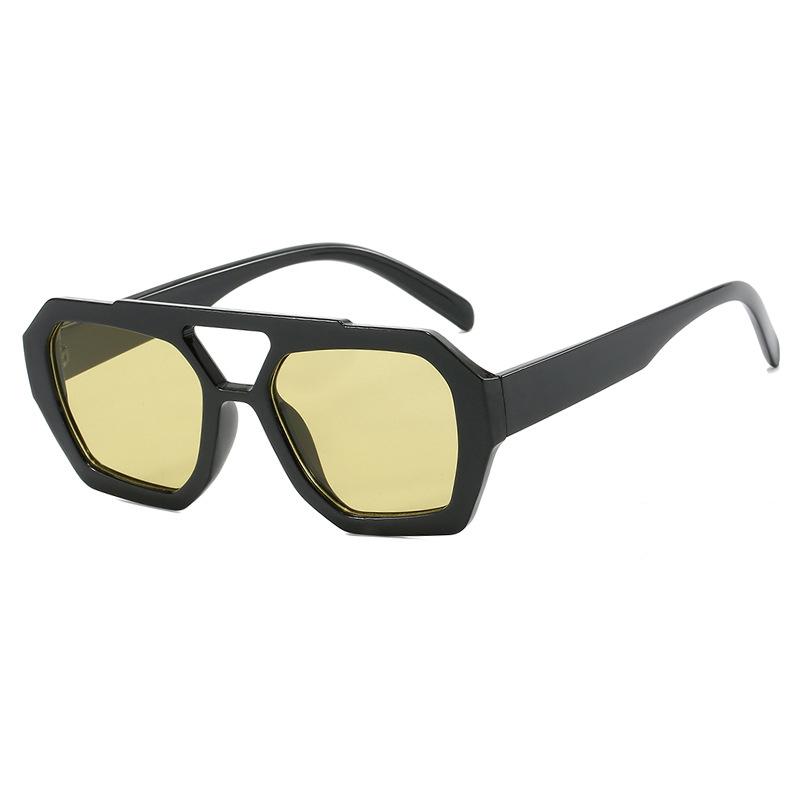 

Classic Rectangular Sun Glasses Glasses for Ladies Men Thick Spectacle Frame Frame Double Bridges Eyewear Female Trendy Chic Polygon Sun Eyeglasses As shown
