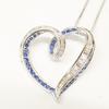 K18WG [Excellent Condition] Masumi Kasahara K18WG D0.45 0.75 Diamond/Sapphire Heart Necklace White goldUsed