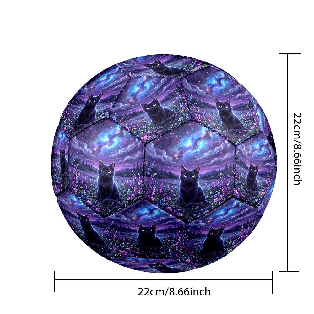 1pc Galactic Cat Garden Size 5 Soccer Ball Professional Match Training Football Indoor &Outdoor Sports Ball Lightweight Durable C6560