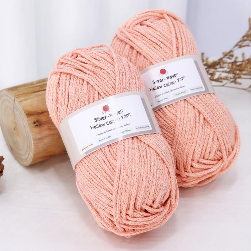 Hollow Craft Yarn for Crochet Hat and Handmade Bags, Flexible Knitting Yarn Roll for DIY Handbags and Weaving Project