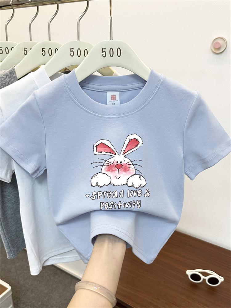 Kids Cotton Cartoon T Shirt Summer Short Sleeve Top For Boys And Girls Breathable Comfortable Tee