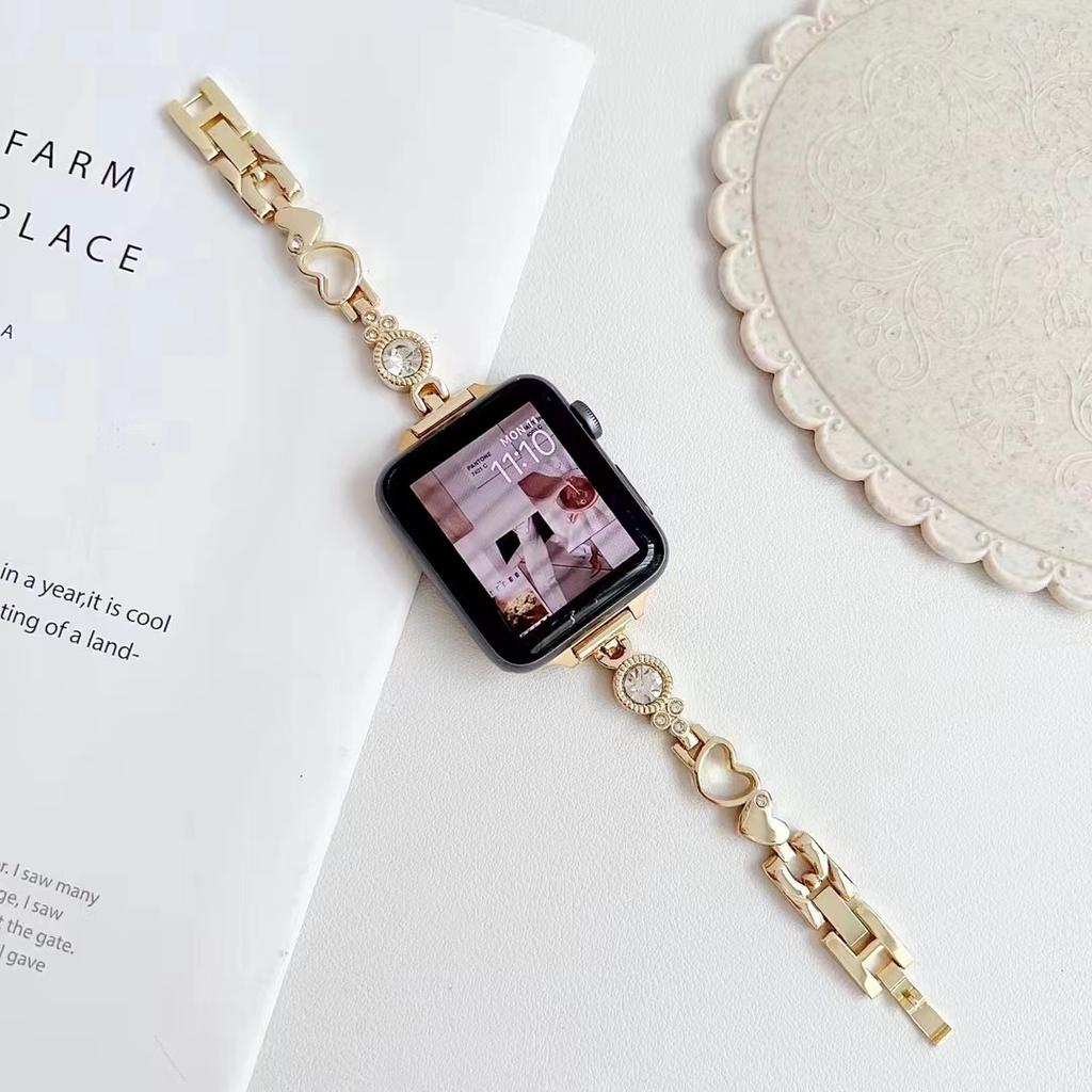 Strap Fpr Apple Watch S10 S9 8 7 Chain Stainless Steel Watchband iWatch 46mm 42mm 45mm 41mm 49mm Slim Replacement Band Bracelect