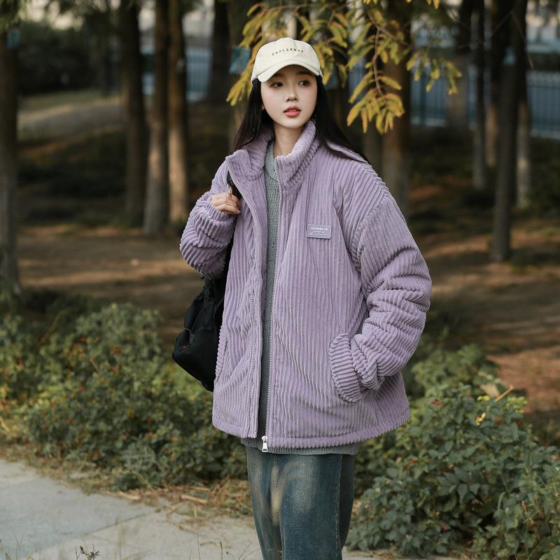 

Новая американская вельветовая хлопковая подбитая одежда мужская зимняя высококачественная куртка Ruffian Handsome Trendy Brand хлопковая подбитая куртка осень и зима утолщенная 3XL светло-фиолетовый