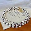 National Style New French Retro Temperament Natural Lapis Lazuli Freshwater Baroque Pearl Necklace Niche