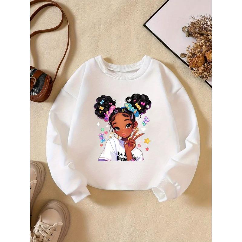 Kids Sweatshirt Creative Letter Pattern Crewneck Sweatshirt for Spring Autumn Fashion Casual Sportswear Suitable for Daily Party Vacation Gift