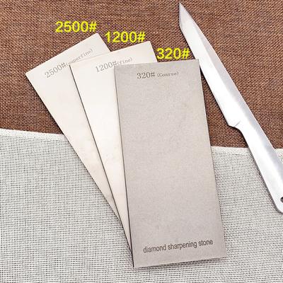 Diamond Sharpening Stone for Kitchen Knife, Apex Edge Blade, Mirror Reflection Whetstone Bar, Non-Slip Base 320/1200/2500