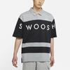 Nike Sportswear Swoosh Logo Patchwork Print Loose Polo Shirt Men Tops Black DJ5370-010