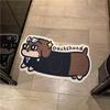 Cute Dachshund Puppy Anti-Slip Bath Mat Water Absorbent Non-Shedding Floor Rug for Front Door Bedroom Laundry Room