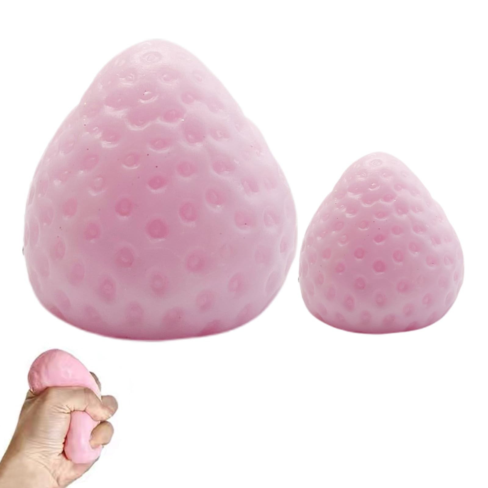 

Cute Squeeze Toy Realistic Strawberry Fist Toy Highly Elastic and Soft to the Touch Decompression Toy Relaxation Toy Gift Ages 6 and Up 2 Pieces розовый