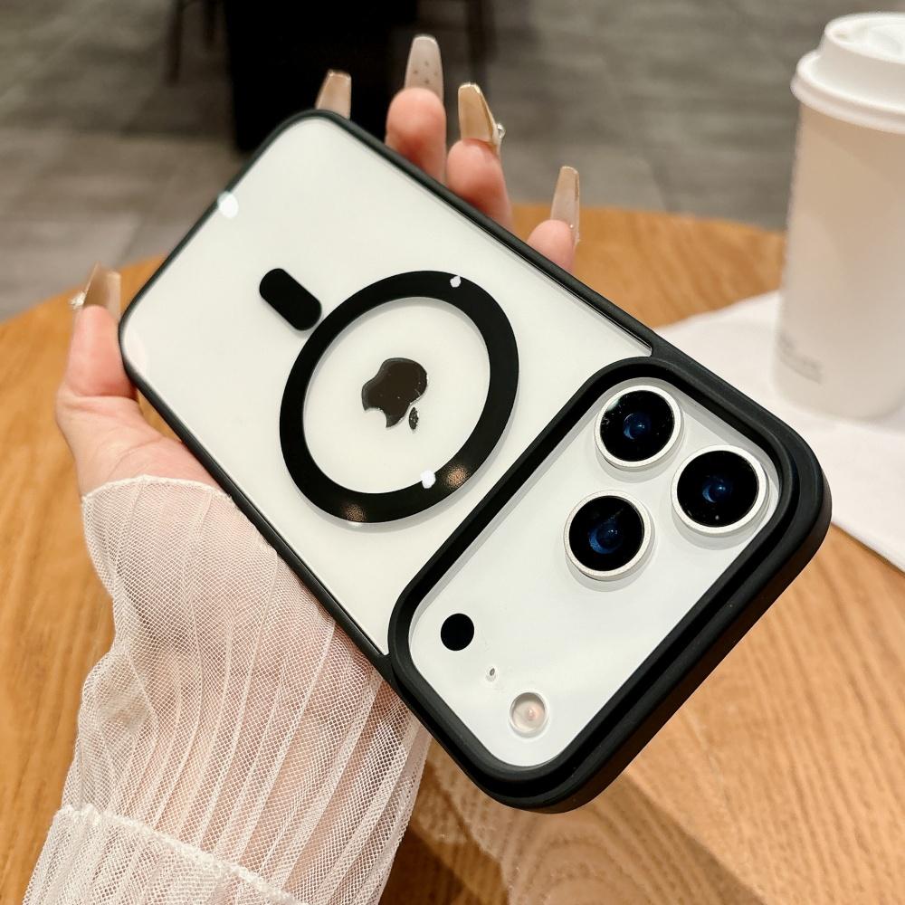 Simple Magnetic Case for iPhone 17 Air 17Pro Max 16e 15 Plus 14 13 12 mini 11 Pro Max Magsafe Clear Wireless Charge Back Cover