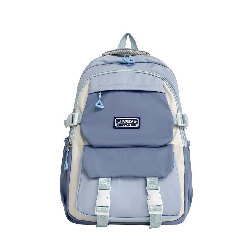 Schoolbag New Female Campus Style Male and Female Middle School Students Schoolbag Large Capacity Backpack Korean Version Contrasting Color