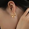 Tassel Pearl Retro Earrings Antique Gold Texture Design Temperament Women's Birthday Party Gift Ear Jewelry