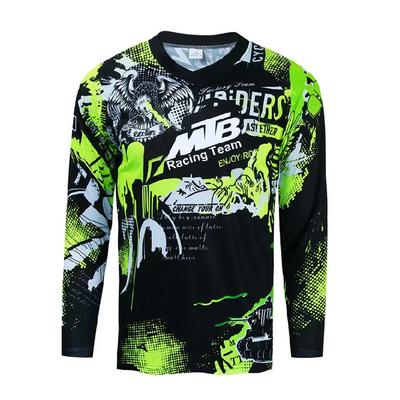 Motokrosový maskáčový rychleschnoucí funkční dres, DH sjezdový dres na horské kolo, pánský dres s dlouhým rukávem na horské kolo
