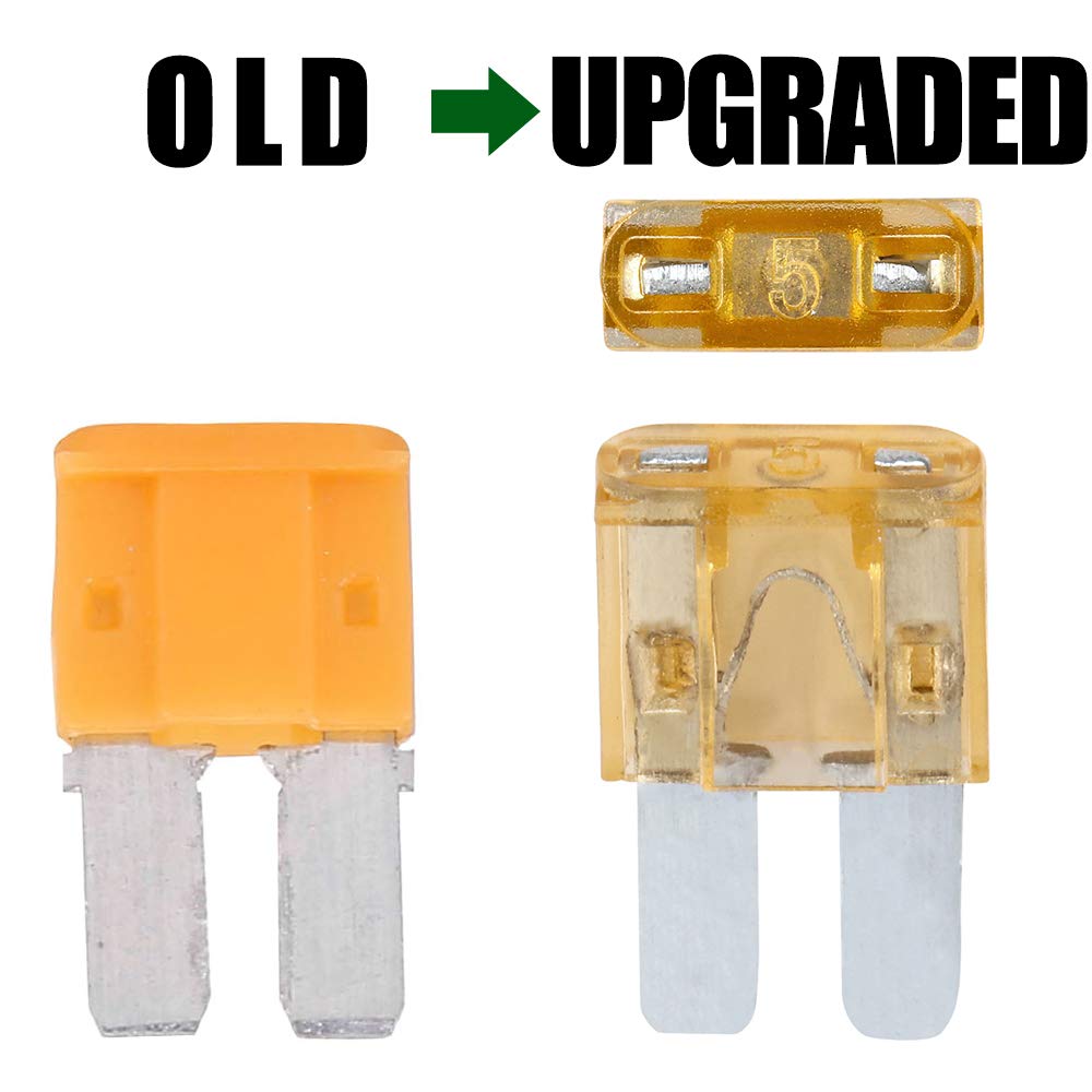 Automotive Fuses Auto Car Micro II 2 Blade Fuse Upgraded Kit Assortment | 5A 7.5A 10A 15A 20A 25A 30A ATO ATC 50 Pieces for SUV Truck RV