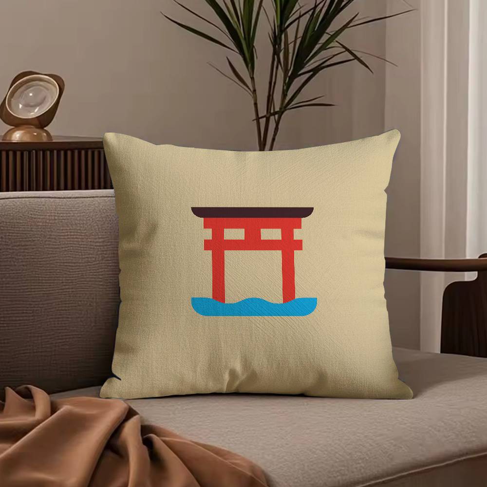 Japan Day Anime Simple Pillow Case Anti-dustmite Pillowcase Invisible zipper silky short plush Sofa cushion cover