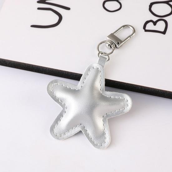 Yousheng Keychain Pendant Imitation Leather Soft Cotton-Filled Star Shape Key Chain with Metal Buckle Bag Hanging Ornament