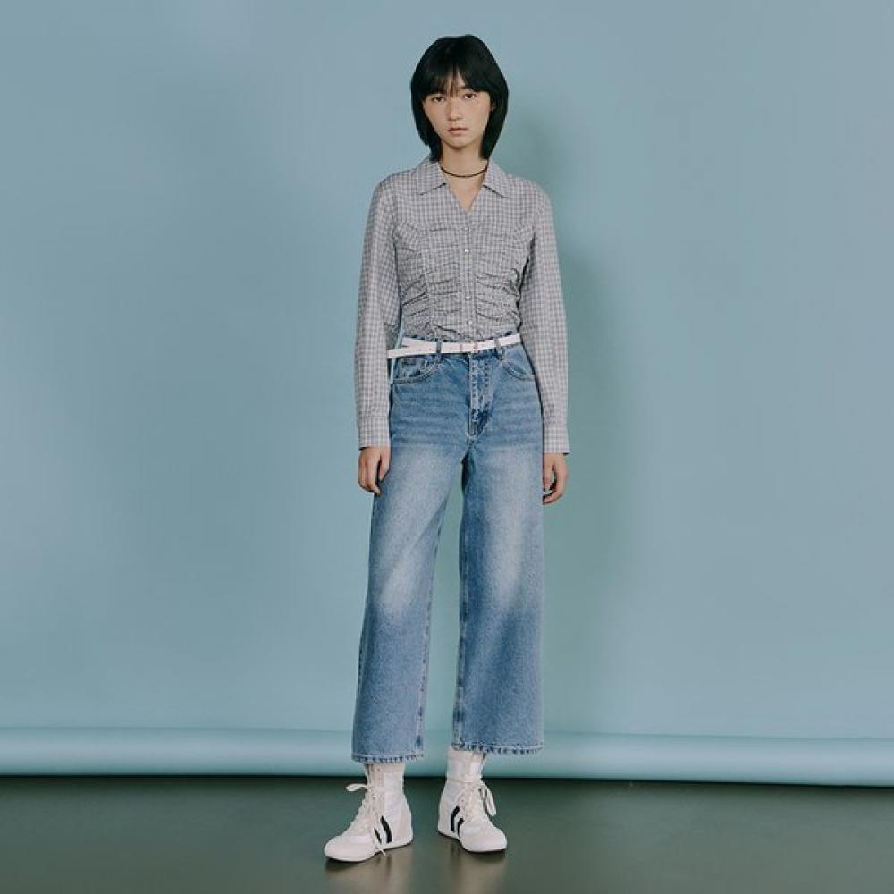 Washing Crop Wide Fit Denim Pants As1dp269 IN (indigo)/S