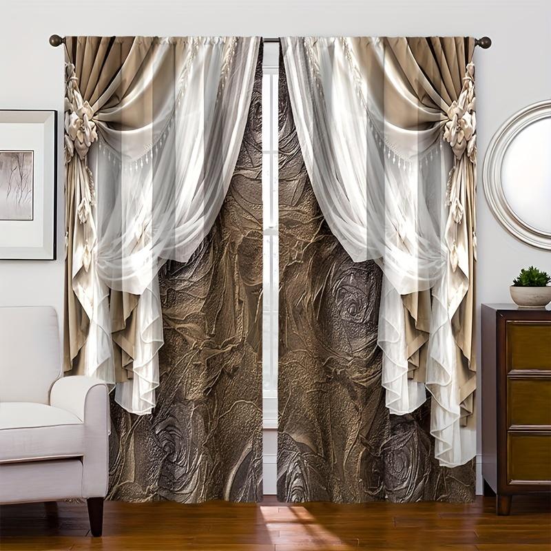 Gorgeous European Printed Curtains Study Room Kitchen Area Living Area Dorm Room Rod Pocket Window Drapes Bed Room Accesso