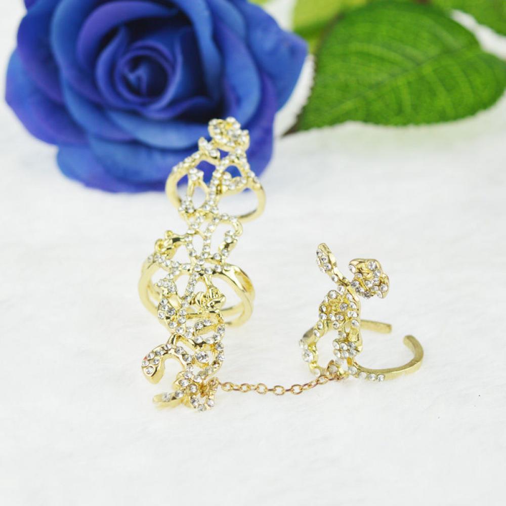 Meerdere Vingerringen Sieraden Kristallen Ringen Uitgesneden