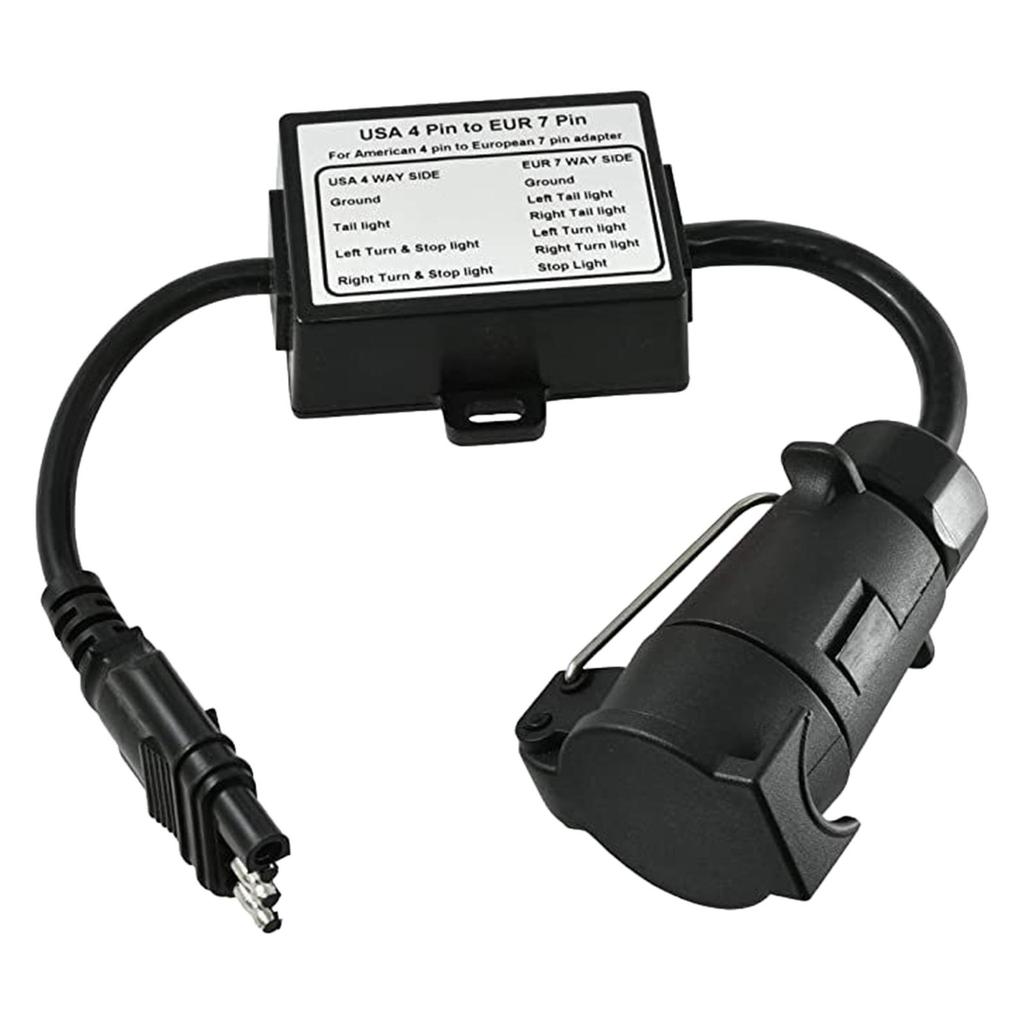 Trailer Adapter American 4-pin to European 7-pin for Truck Pickup Truck