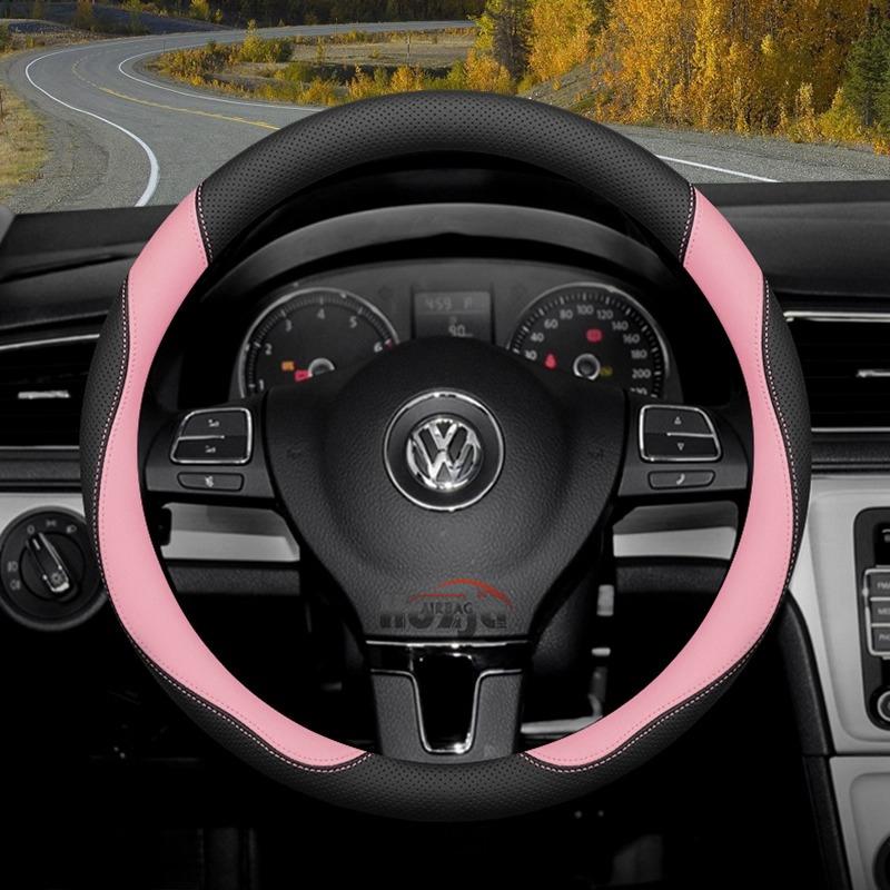 Skórzana Pokrowiec na Kierownicę Samochodową do Volkswagen Tiguan T-cross Teramont Polo Jetta Caddy T-roc Tayron Crafter 2025 Akcesoria
