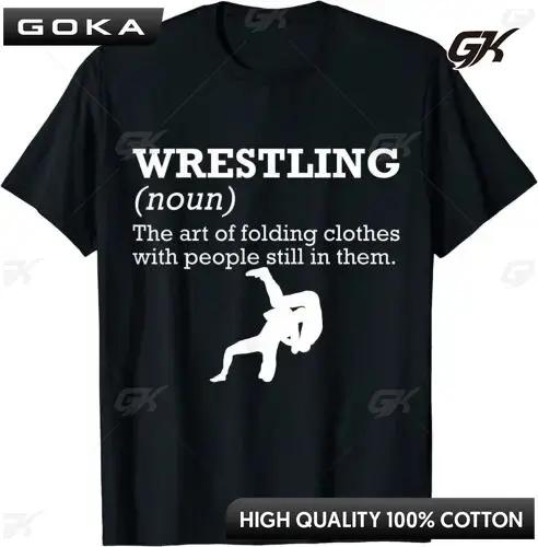 

Mens Summer Pure Cotton Fashionable Casual Loose Sports Cartoon Pattern Printed Funny Definition Wrestling Wrestler TShirt 4XL