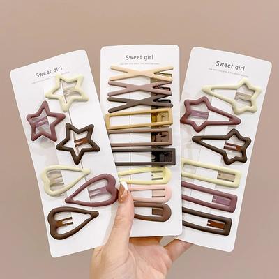 Milk Curry Color Bangs Clip Star Hairpin Press Style Women's New Hair Accessories Headdress Broken Hair Clip Side Clip
