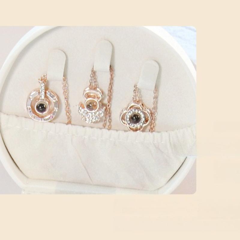 1 PC Portable Handheld PU Leather Jewelry Box, High-End Travel Jewelry Organizer, Ring and Necklace Jewelry Box, Holiday Gift