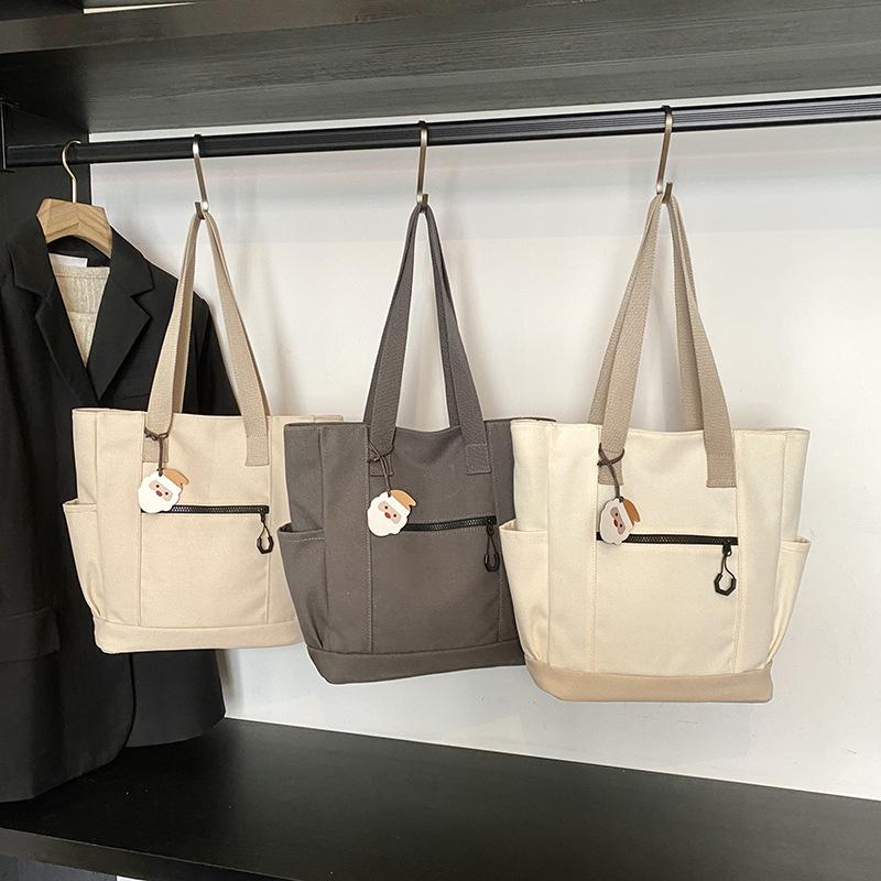 Women's Large Canvas Tote: College Style, Casual Shoulder Bag with Ample Storage