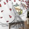 Paar Eulen im Baum durchsichtige Vorhänge für Wohnzimmer, Kinder, Schlafzimmer, Tüllvorhänge, Küche, Fenster, Behandlungsvorhänge